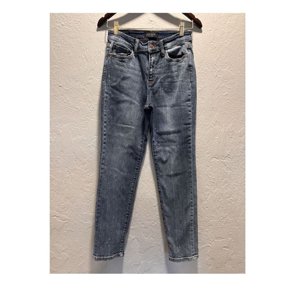 Judy Blue High Rise Boyfriend Jeans Blue Medium Wash Stretch Denim Size 26